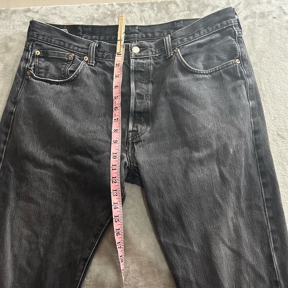 Levi’s 501 button fly black denim jeans - Picture 2 of 11